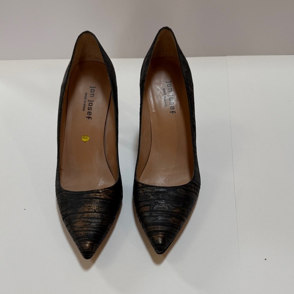 Jon Josef Shoes - Elegant Black and Gold Women's Heels